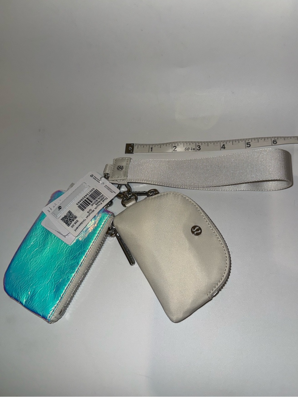 lululemon athletica Ivory Dual Pouch Wristlet with Iridescent Zip